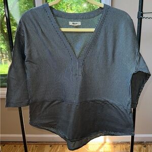 Madewell navy/white stripe shirt